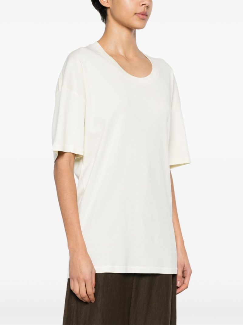 Yellow Scoop Neck Cotton T-shirt
