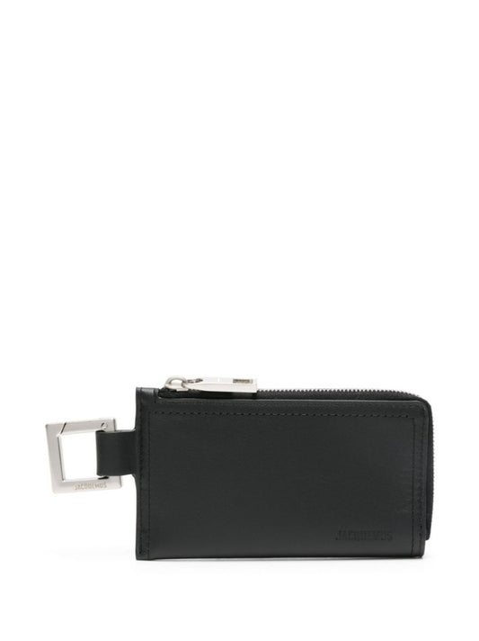 Black Le Porte-zippÃ_x0083_Â© Cuerda Leather Wallet