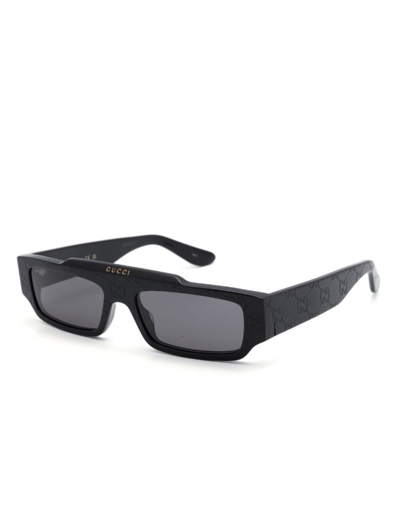 Black Gg-print Rectangle Frame Sunglasses