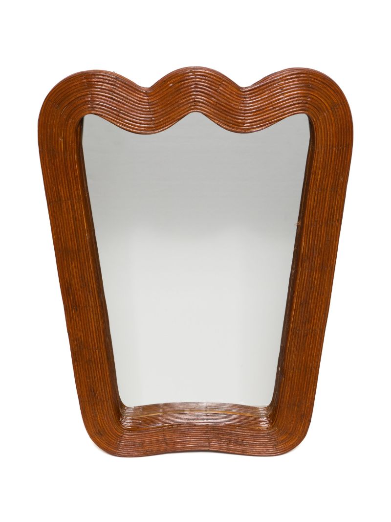 Brown Riviera Ripple Wood Mirror