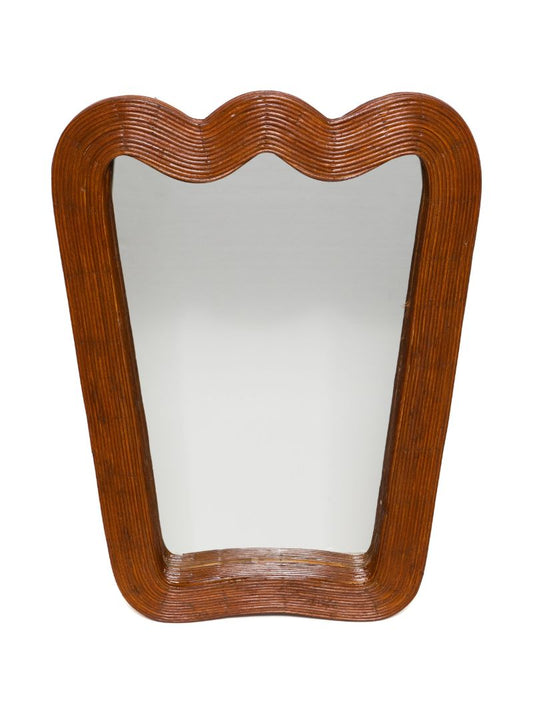 Brown Riviera Ripple Wood Mirror