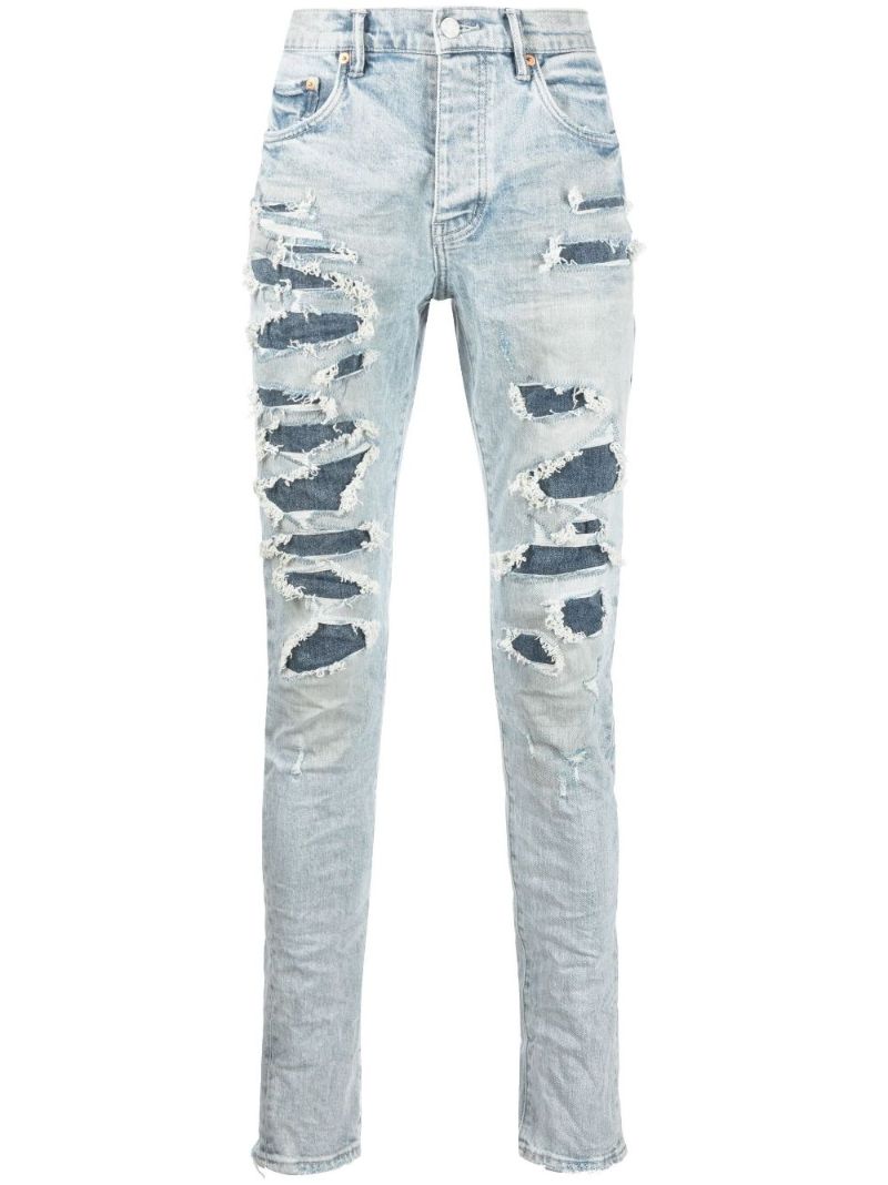 Blue P001 Destroyed Skinny Jeans