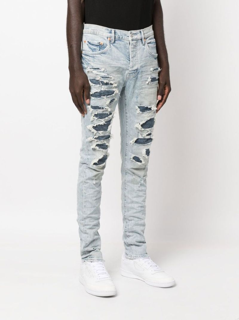 Blue P001 Destroyed Skinny Jeans