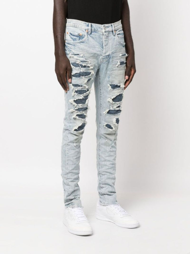 Blue P001 Destroyed Skinny Jeans