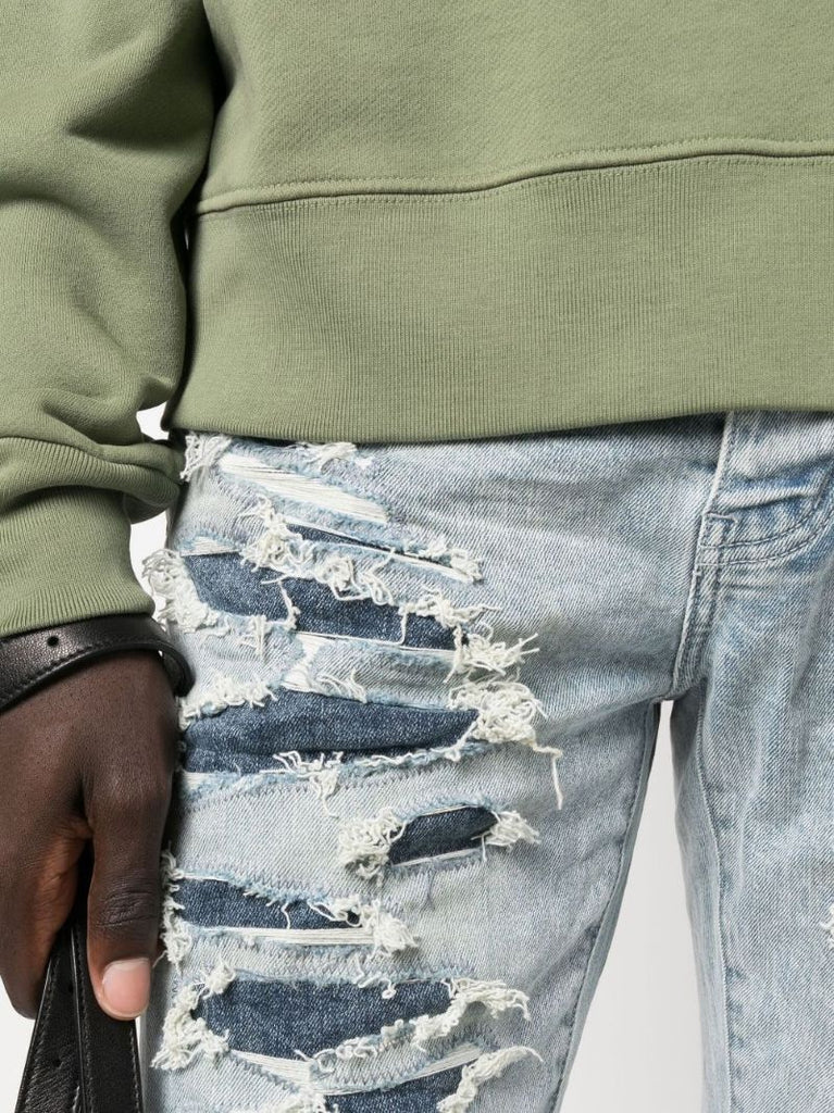 Blue P001 Destroyed Skinny Jeans