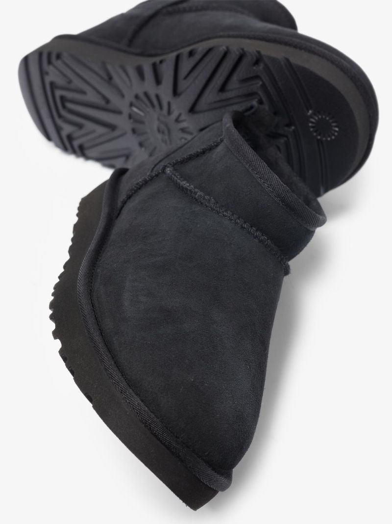 Black Classic Ultra Mini Suede Ankle Boots