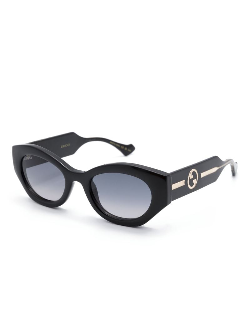 Black La Piscine Oval Frame Sunglasses