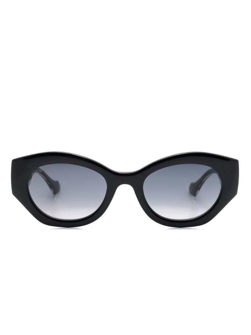 Black La Piscine Oval Frame Sunglasses