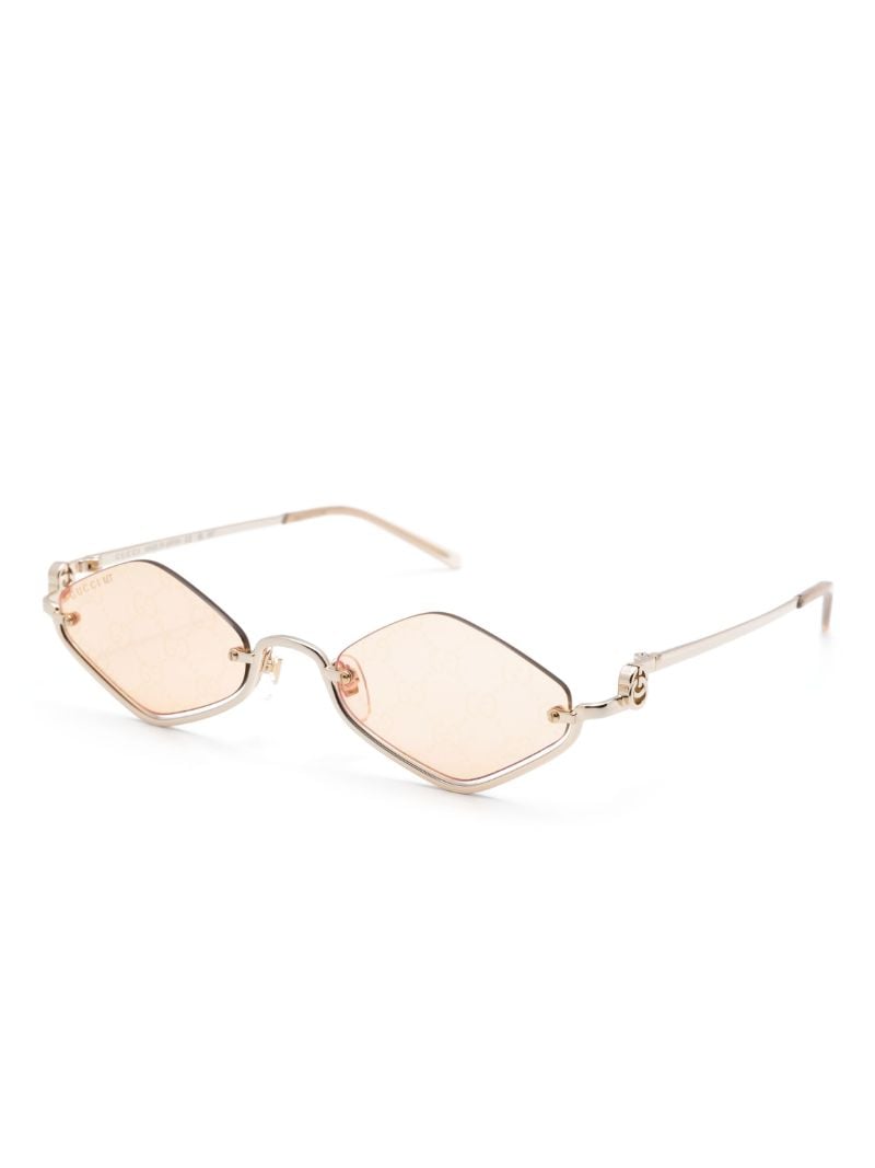 Gold Upside Down Geometric Frame Sunglasses