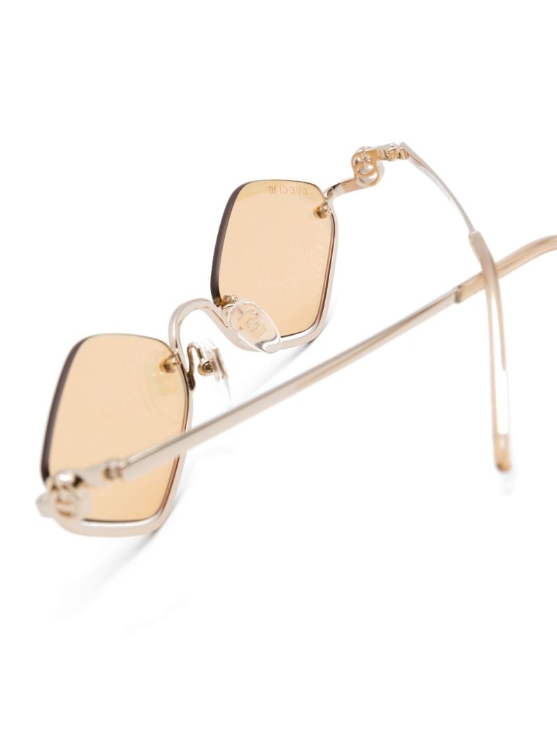 Gold Upside Down Geometric Frame Sunglasses