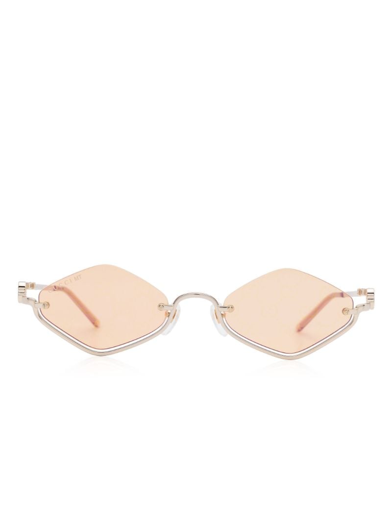 Gold Upside Down Geometric Frame Sunglasses