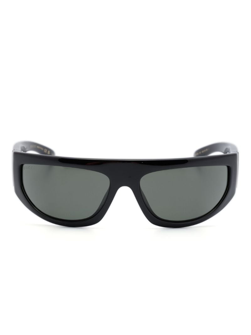 Black Shield Frame Tinted Sunglasses