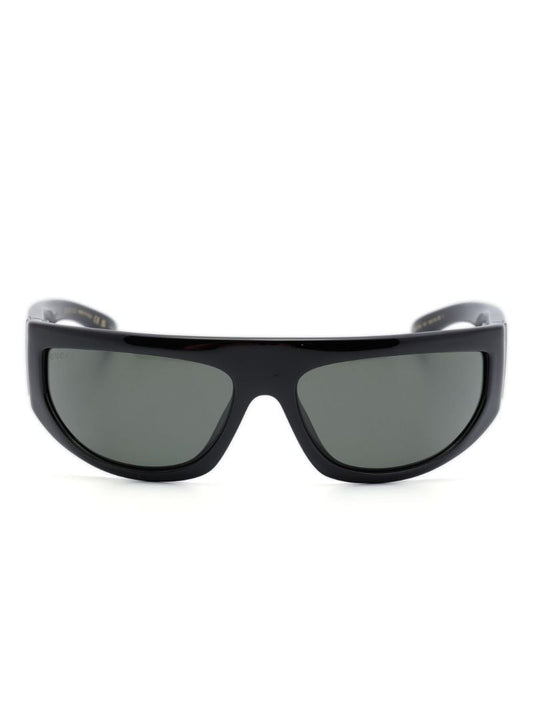 Black Shield Frame Tinted Sunglasses