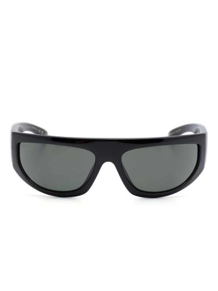 Black Shield Frame Tinted Sunglasses