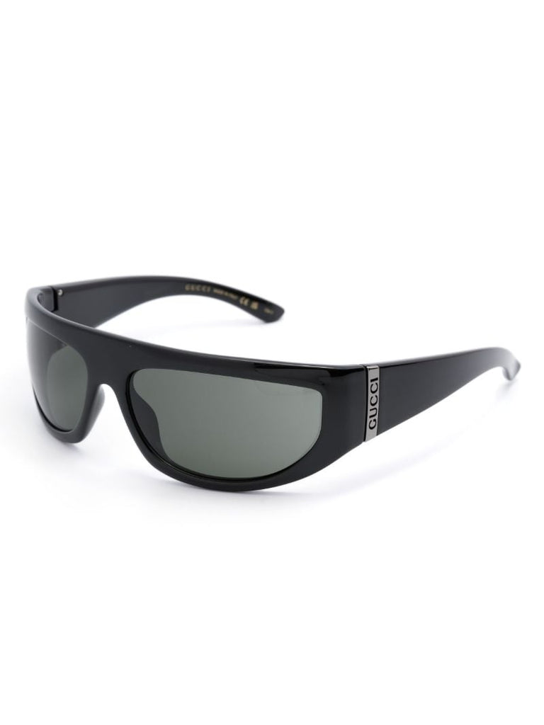 Black Shield Frame Tinted Sunglasses
