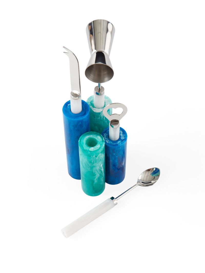 Blue Mustique Barware Set