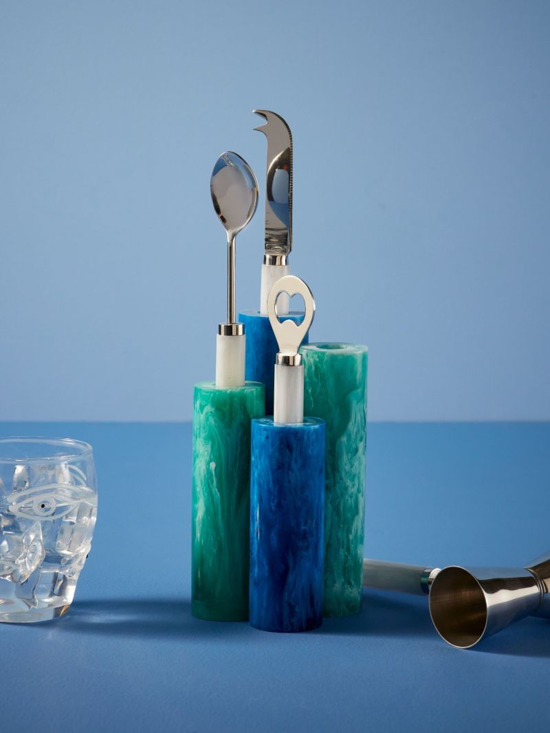 Blue Mustique Barware Set