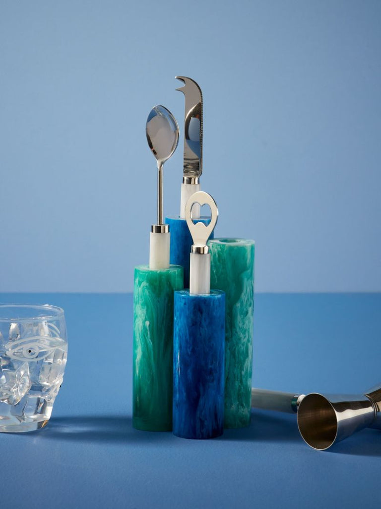 Blue Mustique Barware Set