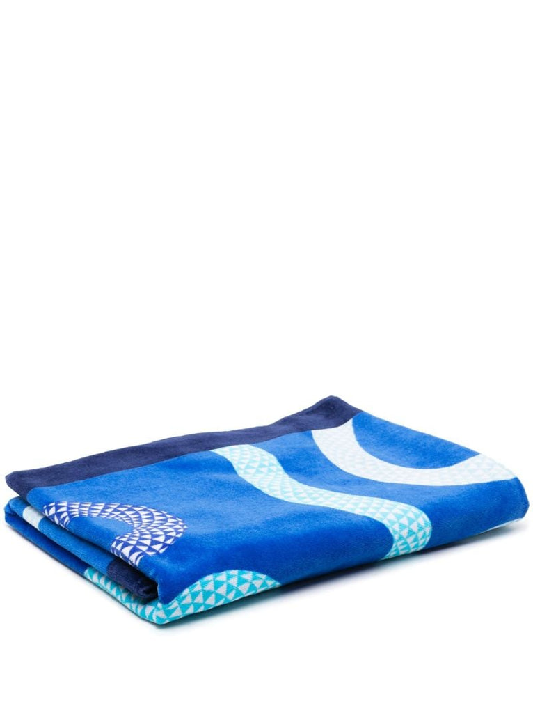Blue Eden Snake-print Beach Towel