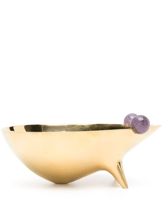 Gold-toned Frog Motif Decorative Plate