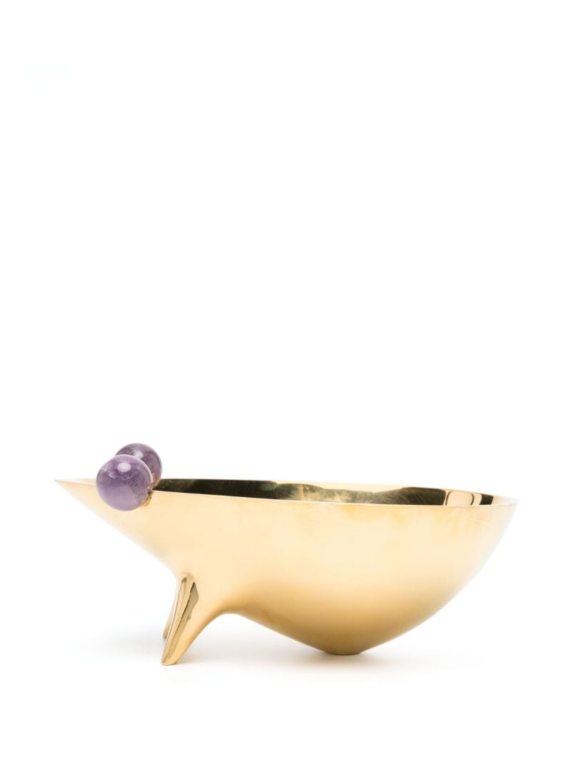 Gold-toned Frog Motif Decorative Plate