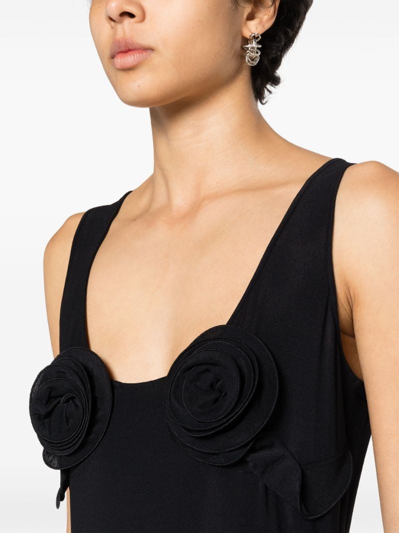 Black Floral-appliquÃ_x0083_Â© Midi Dress