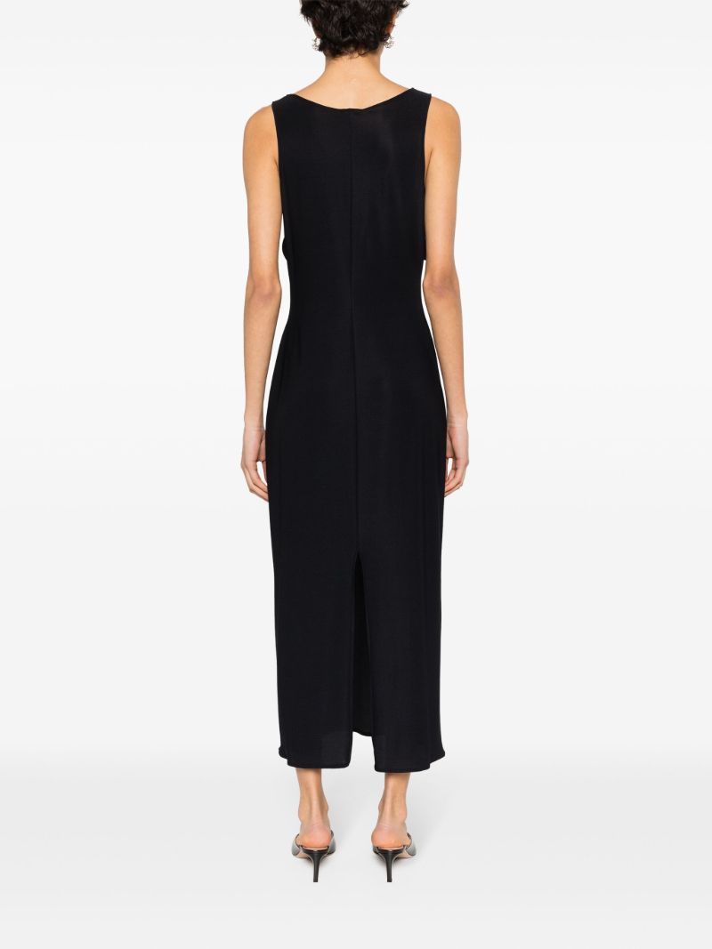 Black Floral-appliquÃ_x0083_Â© Midi Dress