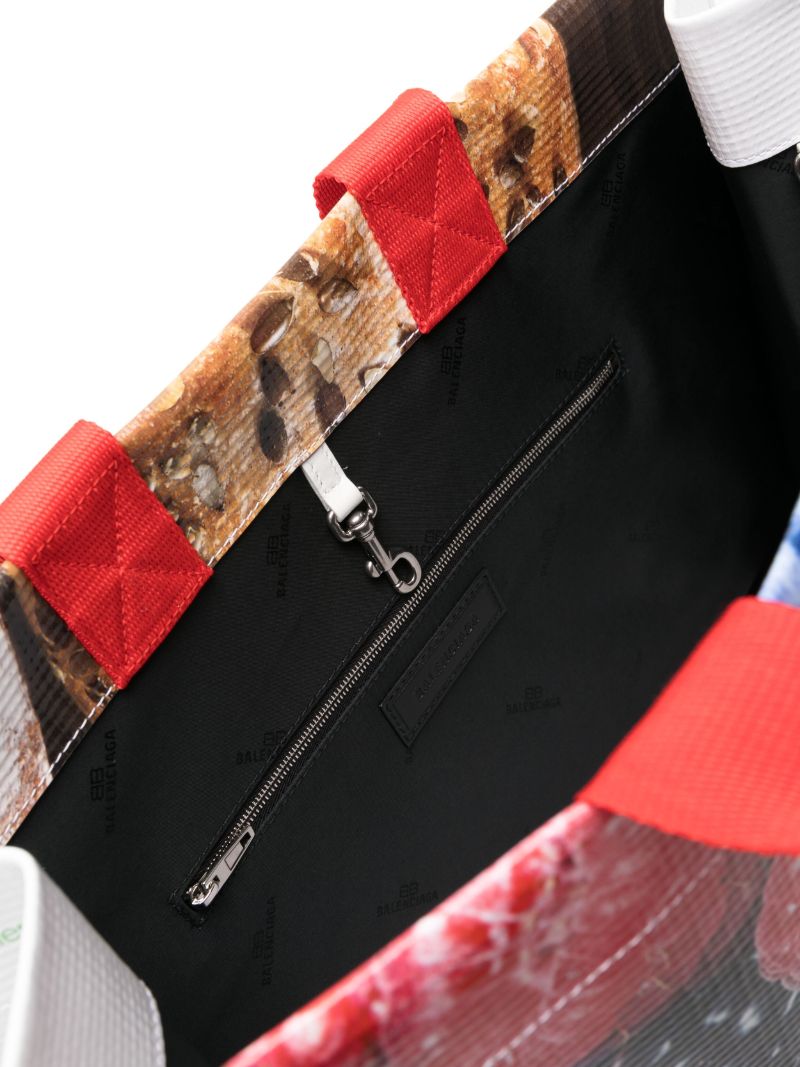 Multicolour Bread Print Tote Bag
