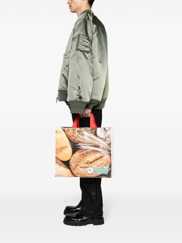 Multicolour Bread Print Tote Bag