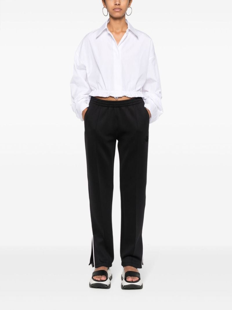 Black Side-slit Straight-leg Track Pants