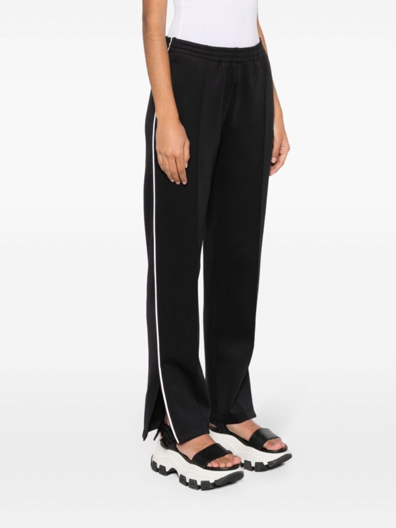 Black Side-slit Straight-leg Track Pants