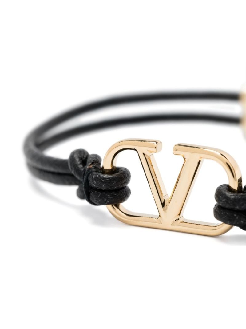 Black Vlogo Signature Leather Bracelet