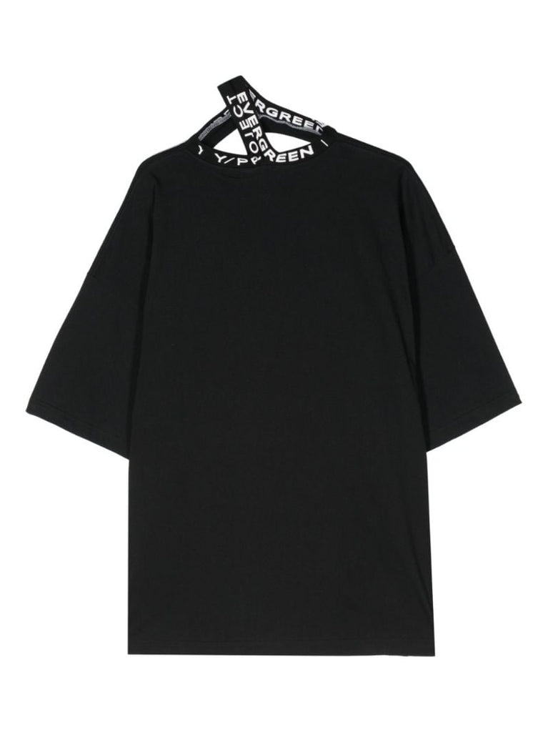 Black Triple Collar Organic-cotton T-shirt