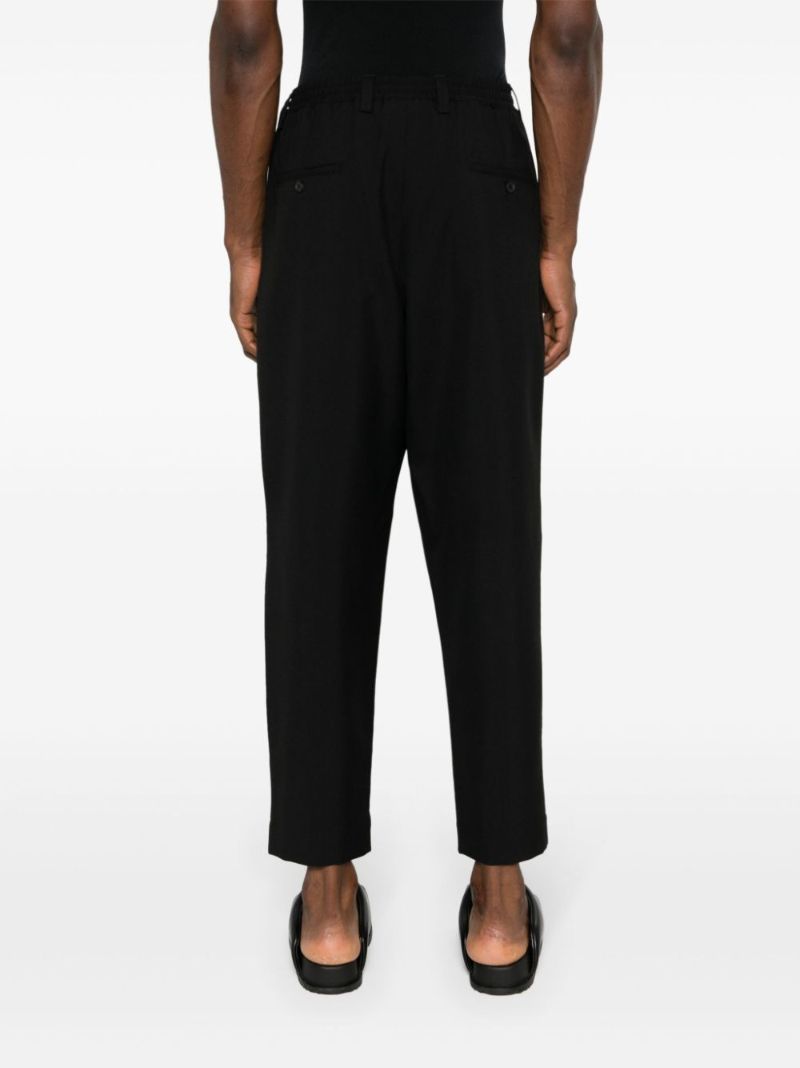 Black Cropped Virgin Wool Trousers