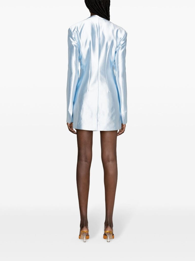 Blue Satin Blazer Dress