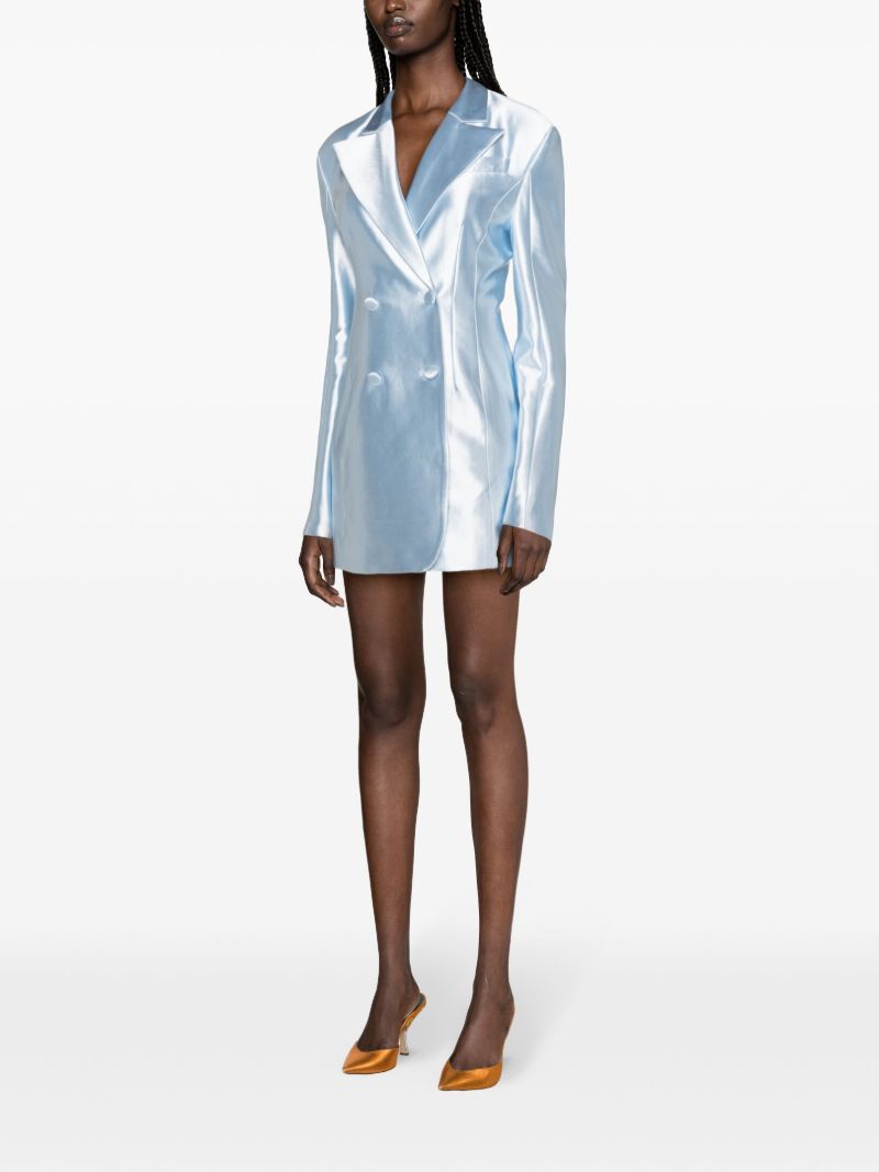 Blue Satin Blazer Dress