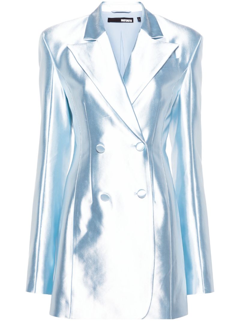 Blue Satin Blazer Dress
