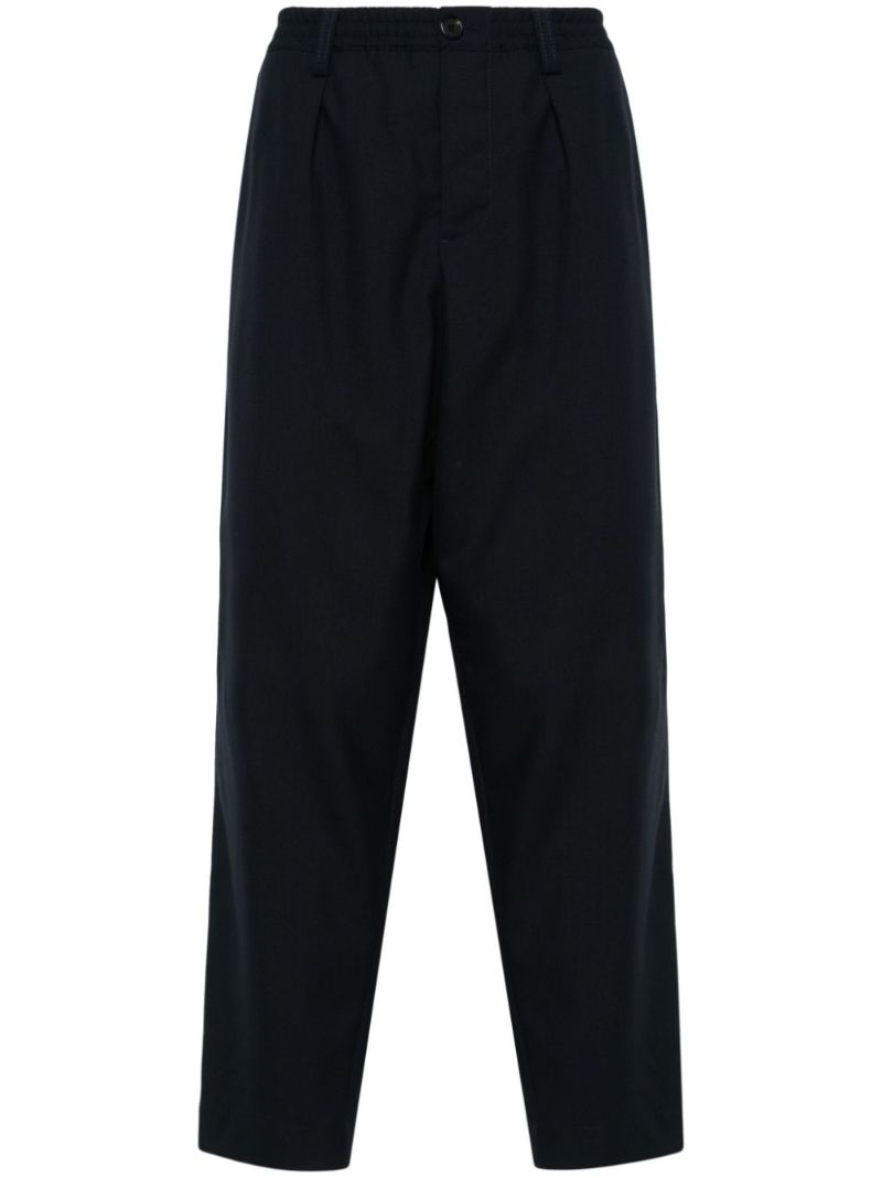 Blue Tapered Virgin Wool Trousers