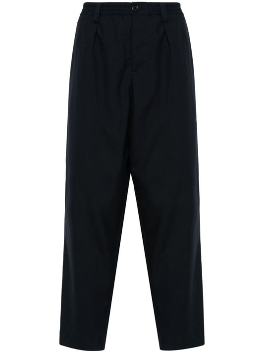 Blue Tapered Virgin Wool Trousers