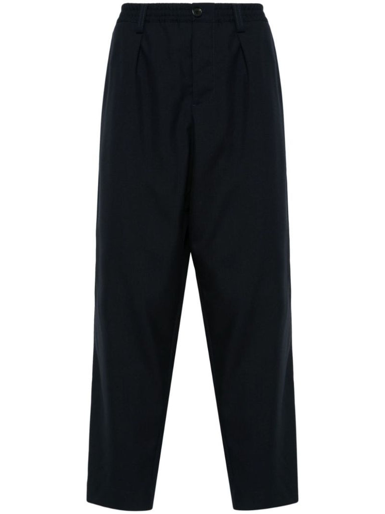 Blue Tapered Virgin Wool Trousers