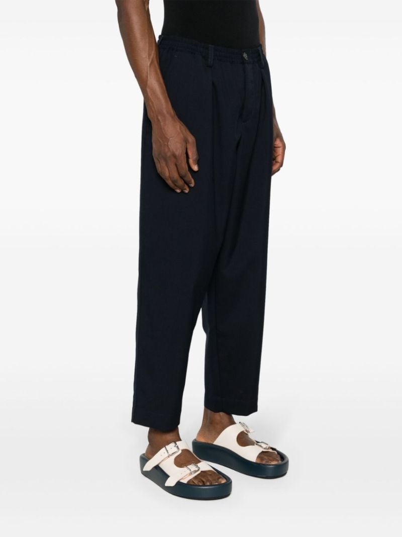 Blue Tapered Virgin Wool Trousers