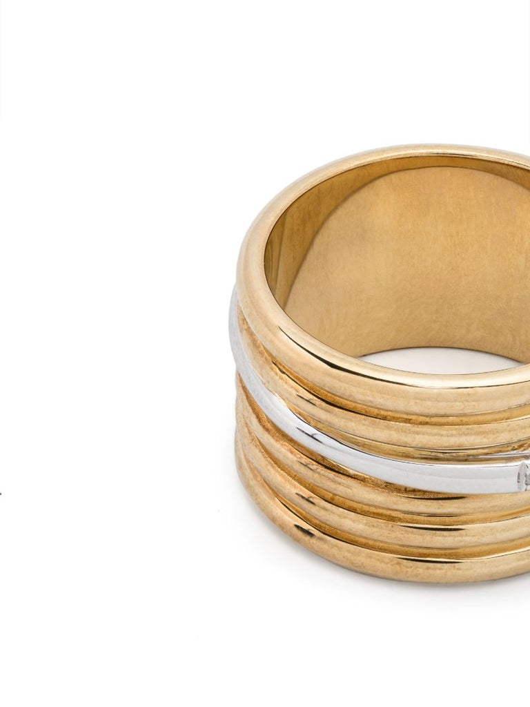 9k Yellow Gold Bague Semainier Diamond Ring