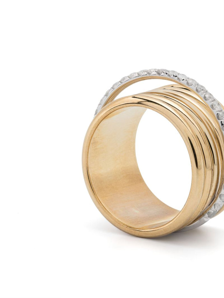 9k Yellow Gold Bague Semainier Diamond Ring