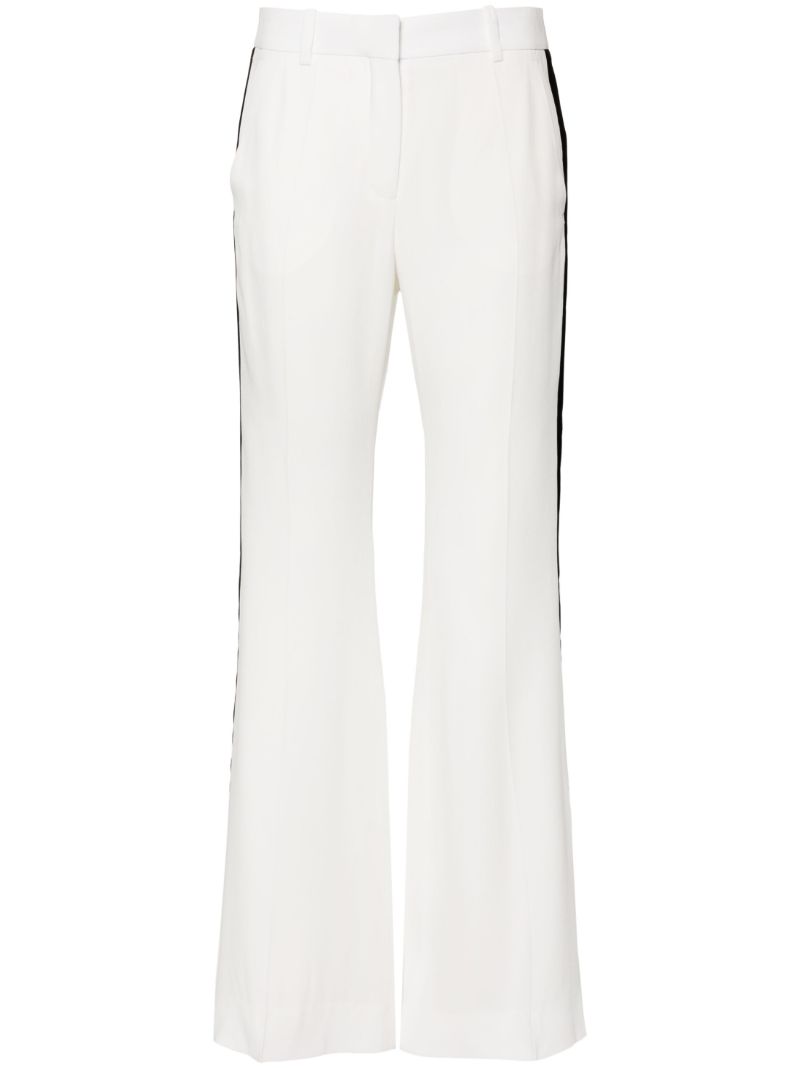 White Side-stripe Bootcut Trousers