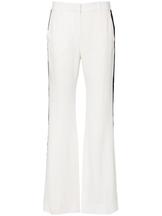 White Side-stripe Bootcut Trousers