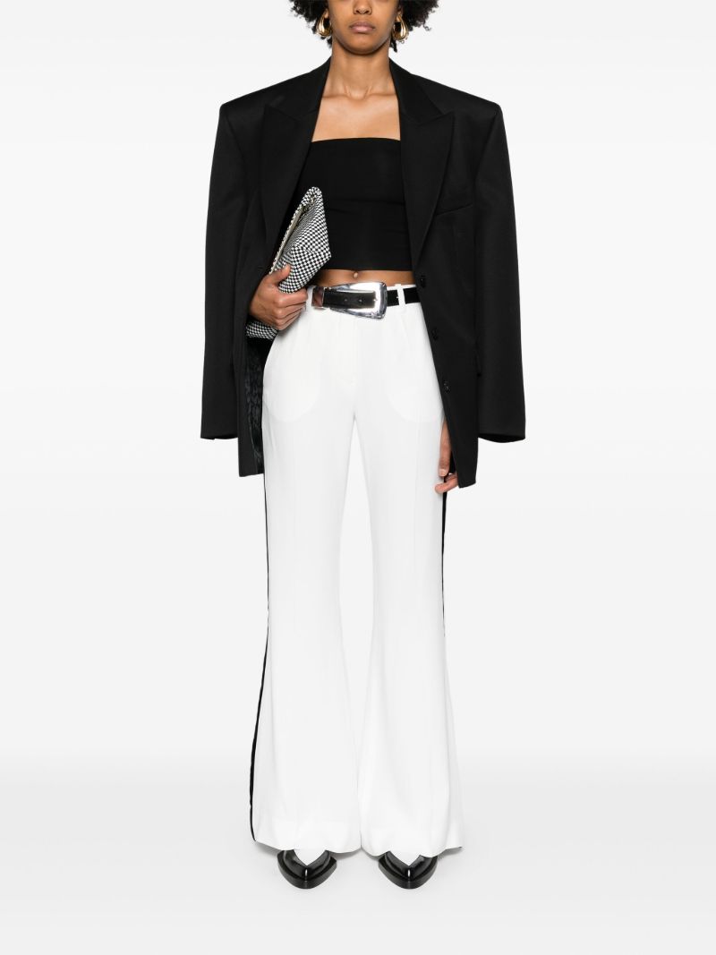 White Side-stripe Bootcut Trousers