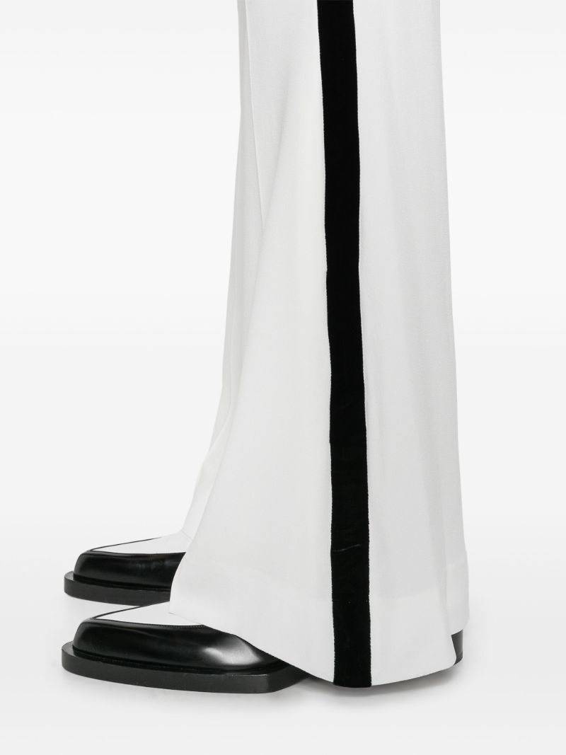 White Side-stripe Bootcut Trousers