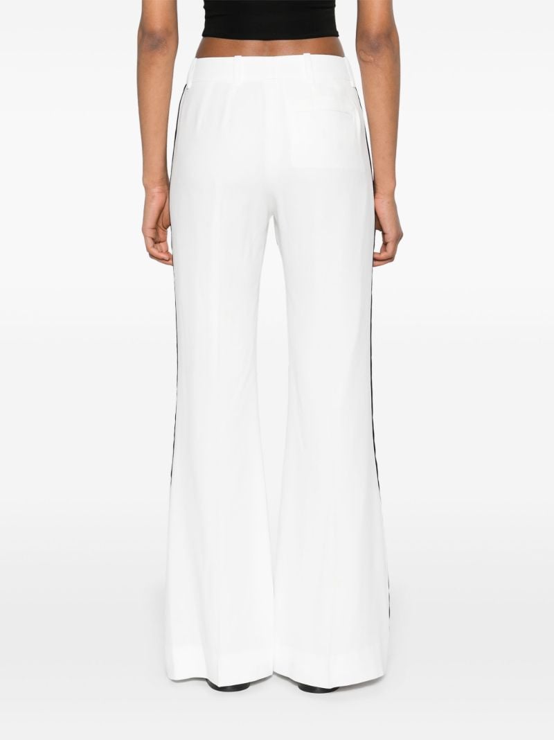 White Side-stripe Bootcut Trousers