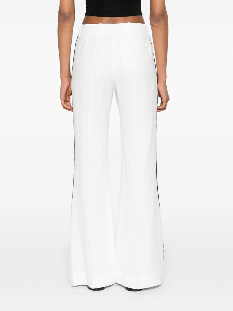 White Side-stripe Bootcut Trousers