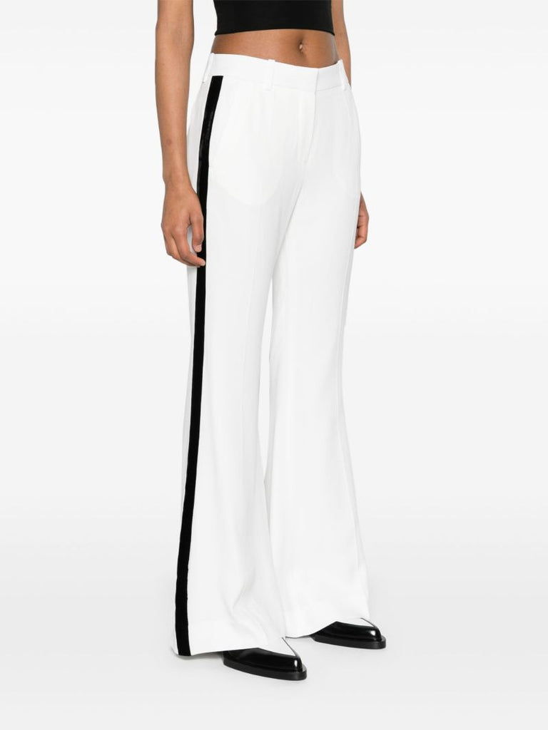 White Side-stripe Bootcut Trousers